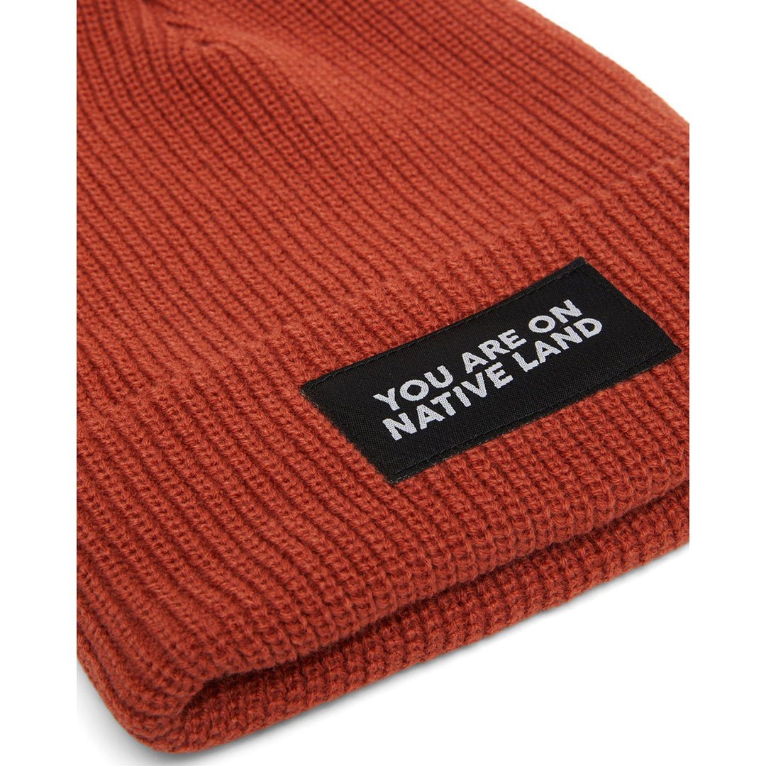 'You Are On Native Land' Beanie - Red