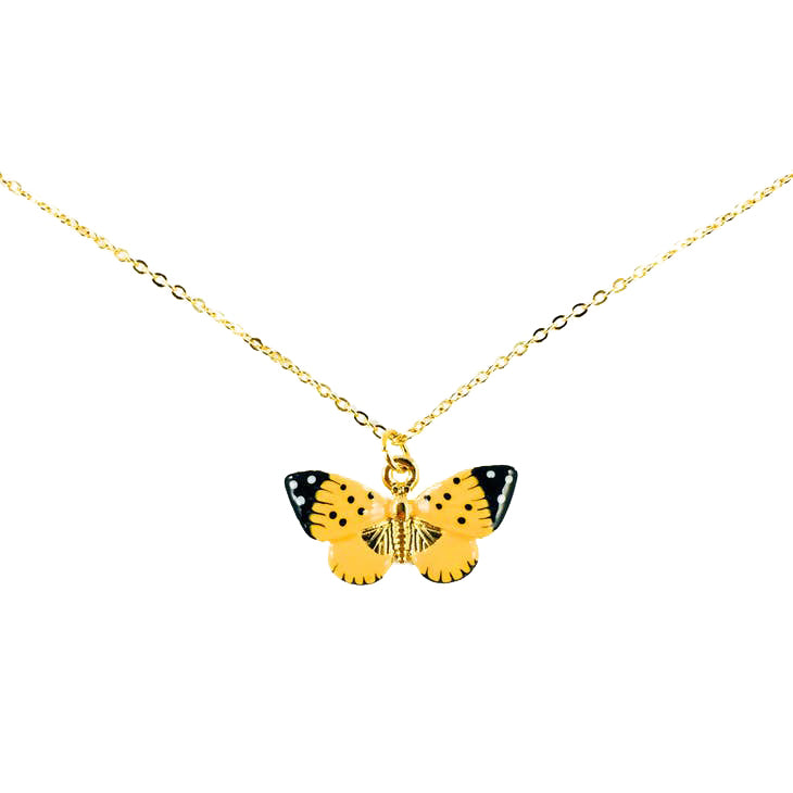 Enamel Yellow Butterfly Necklace