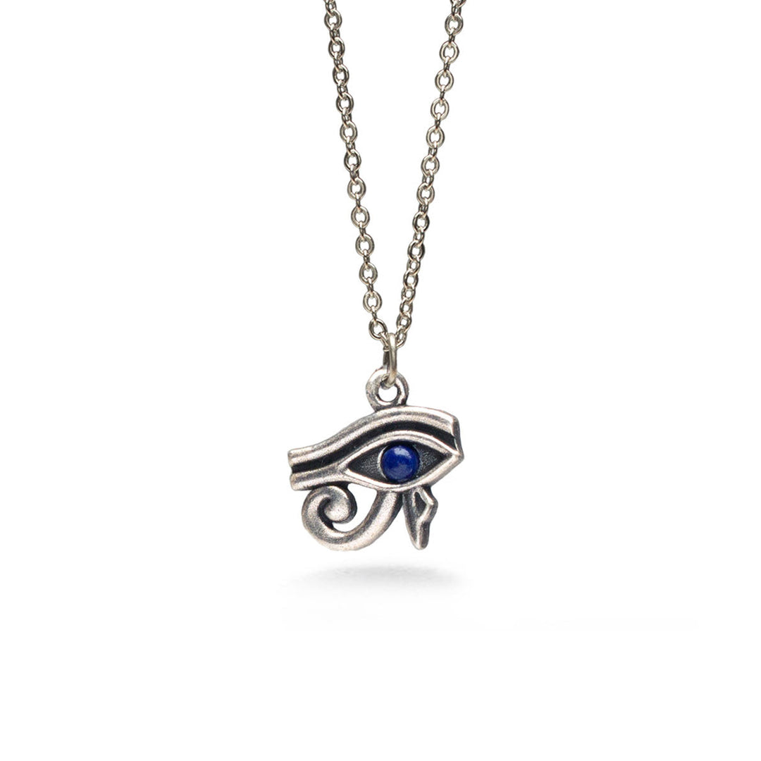 Silver Eye of Horus with Lapis Pendant Necklace