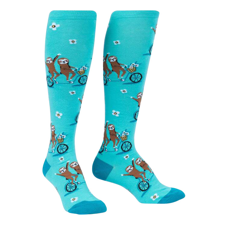 Women's Sloths on Bikes Knee High Socks