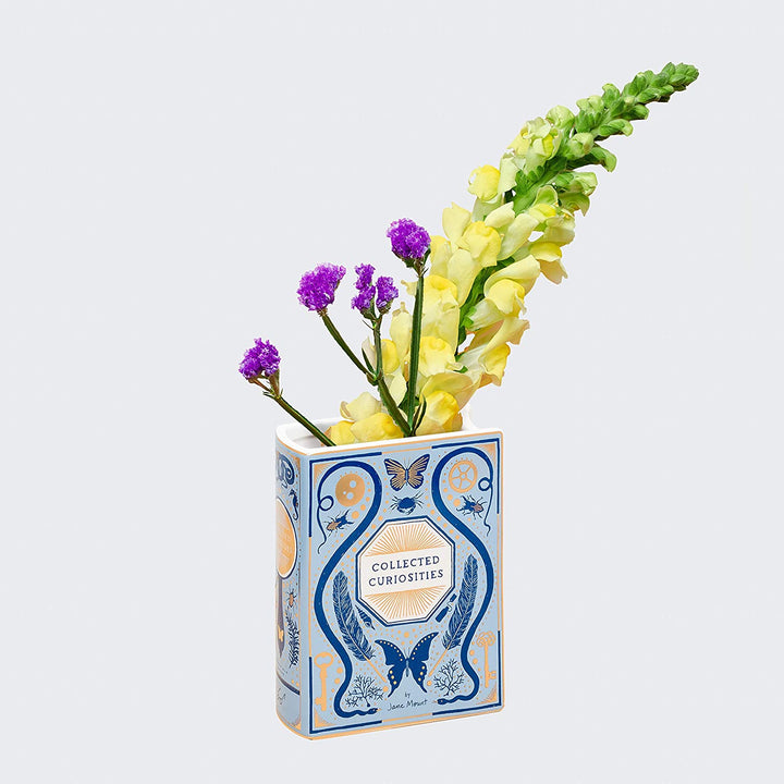Bibliophile Ceramic Vase: Collected Curiosities