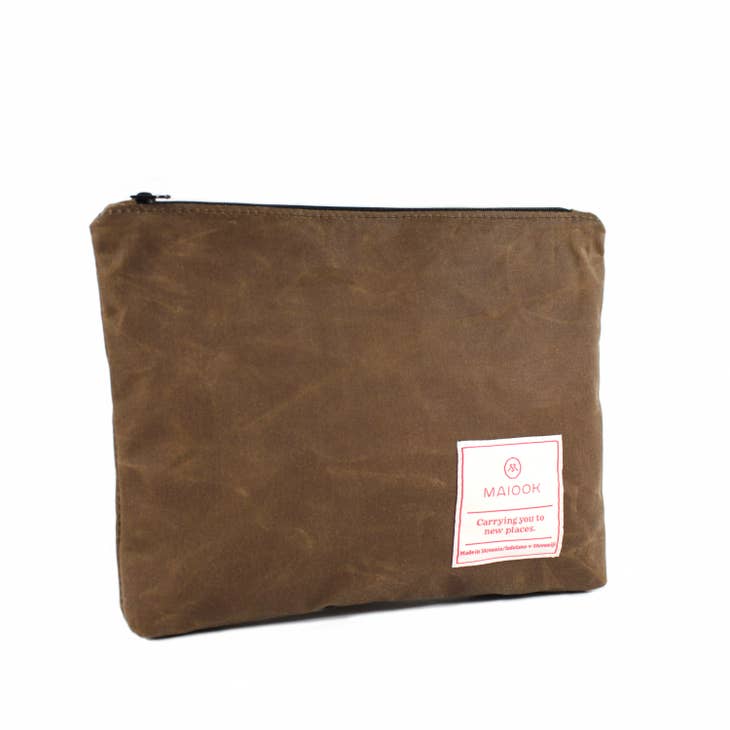 Large Waxed Canvas Pouch