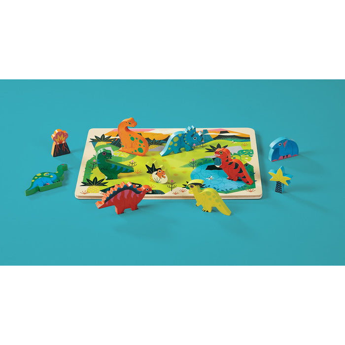 Dinosaurs Let's Play 16 Piece Wood Puzzle Toys Crocodile Creek   