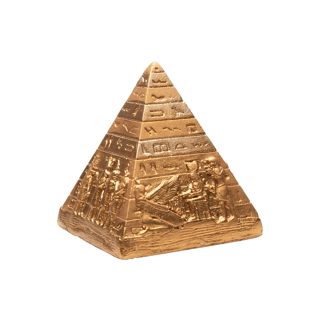 Gypsum Pyramid Statuette - Gold
